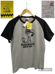 新品(デットストック)★Mサイズ【PEANUTS/ピーナッツ】Tシャツ/スヌーピー【ゆうパケットなら送料無料】S1112-56/リンガーT/ツートンカラー