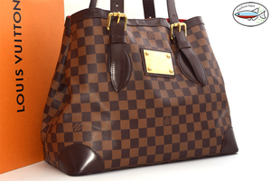 【美品】 ルイヴィトン LouisVuitton ダミエ ハムステッドＭＭ レディース トートバッグ ブラウン N51204 肩掛 手提げ 鞄 DAMIER BAG １円