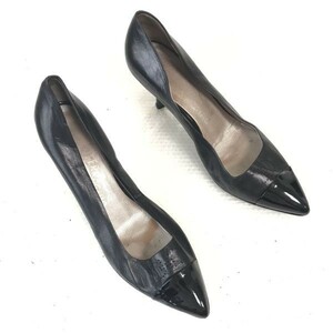 フェラガモ☆ポインテッドトゥパンプス【7C/23.5-24.0/黒/BLACK】ハイヒール/Shoes/pumps◇bQ-391