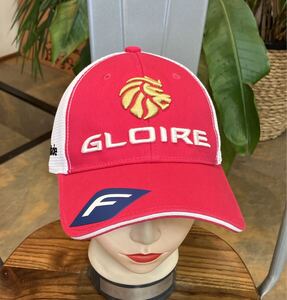 良品／GLOIRE／TaylorMade／メッシュキャップ／ホワイト×ピンク系／サイズ54〜56㌢