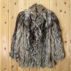 [PT13035] サガフォックス 毛皮 コート 金サガ ショール付き ブラウン系 SAGA FOX