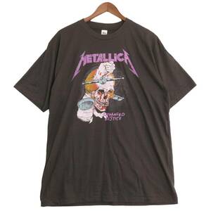 XXL 新品 【Metallica】メタリカ Damaged Justice Vintage Style 両面 プリント Tシャツ 2XL // メタル バンドTシャツ ロックTシャツ