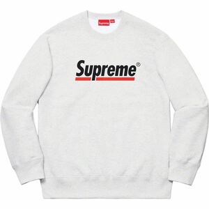 【レターパックプラス対応】 SUPREME シュプリーム UNDERLINE CREWNECK SWEATSHIRT アンダーラインクルーネック スウェット トレーナーGREY