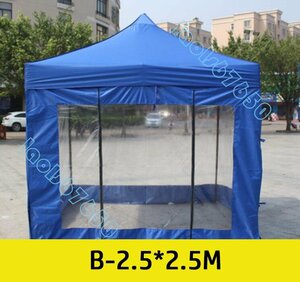 鋼フレーム 4面透明布 テント 屋外 折りたたみ 日よけ キャノピー 四隅 祭り イベント傘 タープテント B-2.5*2.5M