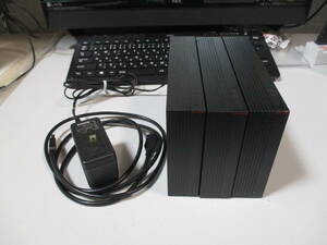  中古　バッファロー　外付けHDD　2TB　3台セット　HD-EDS2U3-BE*2　HD-EDS2U3-BC　