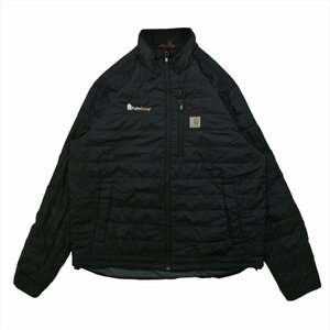 カーハート ジャケット ブラック carhartt 古着 メンズ L ストリート 企業プリント