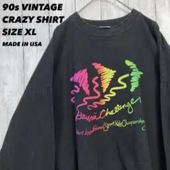 90sヴィンテージ USA製古着CRAZY SHIRTプリントプルオーバーシャツ