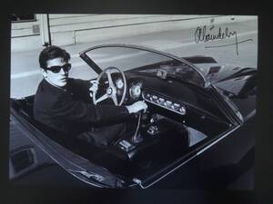 A4 額付き ポスター Alain Delon アランドロン Ferrari 250 GT フェラーリ 運転 サインフォト 写真