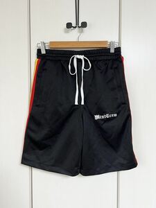 美品☆[MINTCREW] サイドライン イージーショーツ ジャージパンツ S ブラック ミントクルー