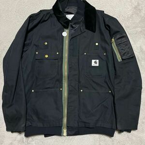 23aw sacai × Carhartt WIP Canvas MA-1 Jacket ジャケット　キャンバスジャケット　4 XL 黒　ブラック