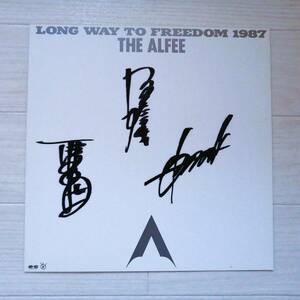 ALFEE k⑤ オフィシャル 直筆サイン入り色紙 1987 LONG WAY TO FREEDOM 美品 グッズ アルフィー 高見沢俊彦 