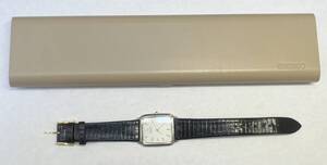 【中古】SEIKO セイコー CREDOR クレドール 7771-5031 QUARTZ シルバー ホワイト系文字盤 スクエア 純正ベルト ※BT切れ/電池切れ※