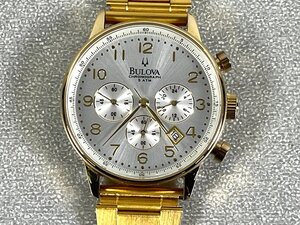 電池交換済み BULOVA CHRONOGRAPH 5 ATM 51561 クオーツ 腕時計 メンズ デイト ブローバ クロノグラフ 【保証品】