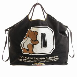 ダブルスタンダードクロージング ダブスタ Ball&Chain D logo bearショッピングバッグ トート エコ 黒 ブラック レディース