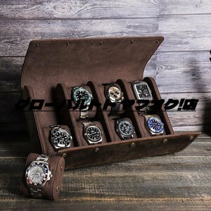 腕時計ケース 8本収納 本革 腕時計 コレクション 時計ケース 腕時計ケース 収納ケース 腕時計ボックス コーヒー/1点