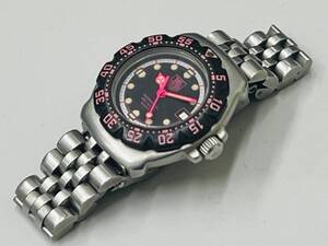 1円売切 TAGHEUER タグホイヤー ファーミュラ1 プロフェッショナル200 377.508 黒文字盤 レディース腕時計【動作未確認/ジャンク扱い品】