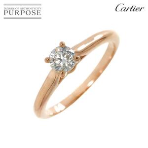 カルティエ ソリテール ダイヤ 0.30ct E/IF/3EX #49 リング K18 PG 750 指輪 Solitaire Ring【鑑定書・証明書】 90229023