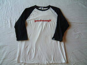 GOODENOUGH 七分袖Tシャツ 白X黒(グッドイナフ)