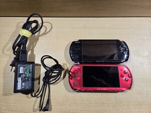 【S】SONY　ソニー　PSP-3000番　2台セット　赤系　黒系