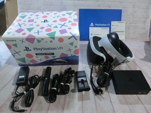 T【4ひ-85】【100サイズ】PS4 PSVR ヘッドセット カメラ同梱版 CUH-ZVR2/ジャンク扱い/※素材劣化・傷・汚れ有