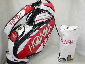 HONMA★本間ゴルフ★9.5型★プロモデル★中古★良品★スタンド(WH×RED)ゴルフ キャディバック