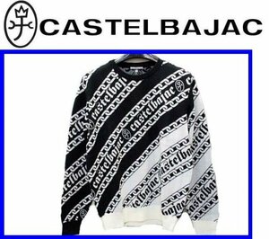 秋冬★48(L)★\37400〓CASTELBAJACカステルバジャック〓ゴシックロゴ＆チェーン柄ニットセーター