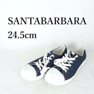 MK1732*美品*SANTABARBARA*サンタバーバラ*レディーススニーカー*24.5cm*紺*