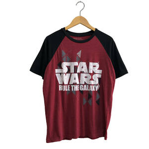 【期間限定SALE】USA 古着 半袖 Tシャツ スターウォーズ rule the galaxy プリント ラグラン メンズM プリント 激安 古着卸 BA0915