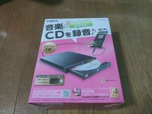 タブレット向け 音楽CD取り込み LDR-PMJ8U2RBK Type-C変換アダプタ付 ロジテック スマホ USB2.0 CDドライブ ブラック