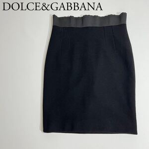 美品 DOLCE&GABBANA ドルチェアンドガッバーナタイトスカート　膝丈　ウエストゴム　イタリア製　ボトムスレディース