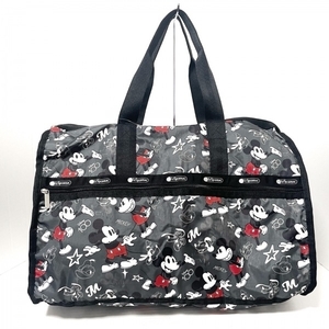 レスポートサック LESPORTSAC ボストンバッグ - ダークグレー×白×マルチ ディズニー100周年/本体ロックなし/Disneyコラボ バッグ