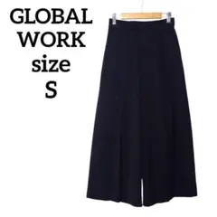 GROBAL WORK　ワイドパンツ　ワイドフレアパンツ　ボトムス　黒　S