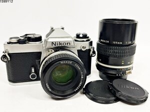 Nikon ニコン FE NIKKOR 50mm 1:1.8 135mm 1:2.8 一眼レフ フィルムカメラ ボディ レンズ 通電可能 ジャンク 1599Y12-7