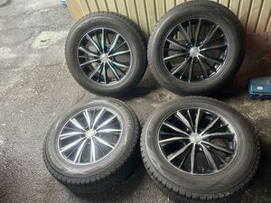 【バリ溝】【4本】225/65R17 WEDS レオニス １７×７Ｊ ５穴 114.3 ＋４７ ダンロップ　スタッドレス　ＷＩＮＴＥＲＭＡＸＸ　ＳＪ８