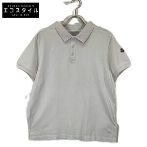 MONCLER モンクレール 19年製 MAGLIA POLO MANICA CORTA ホワイト ポロシャツ ホワイト L トップス コットン メンズ 中古