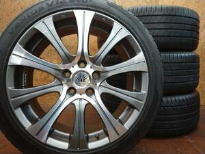 ★超美品!! LEHRMEISTER 10SPOKE RIM+深溝タイヤ 225/45R18 4本SET!!★エスティマ クラウン オデッセイ ヴェゼル ジューク スカイライン★