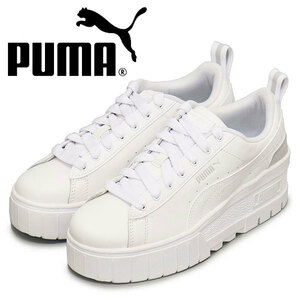 PUMA (プーマ) 386273 メイズ ウェッジ レディーススニーカー 11 プーマホワイト-アッシュグレー PM221 24.0cm