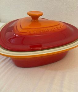 ル・クルーゼ　ハートココット　L ビッグサイズ LE CREUSET オレンジ ラムカン