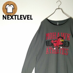 【NEXTLEVEL 長袖Tシャツ XL ビッグプリント デカロゴ A884 ビッグサイズ 海外古着 メンズ 大きいサイズ】