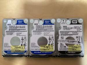 中古 ハードディスク 3台SET 500GB×3個 WD Western Digital ■SATA 2.5インチ_01