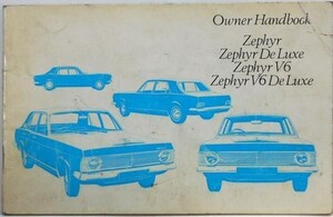 FORD Zephyr/Deluxe.V6.V6 Deluxe Owner Handbook 英語版