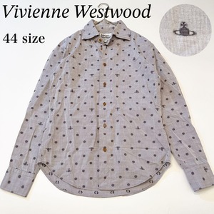 Vivienne Westwood ヴィヴィアンウエストウッド　オーブ　チェックシャツ　グレー　ビジネスシャツ　44 メンズ　長袖