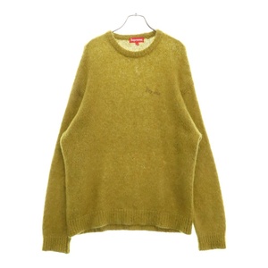 SUPREME シュプリーム 22AW Mohair Sweater フロント刺繍 モヘア ニットセーター アシッドグリーン