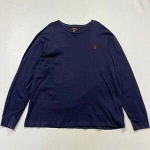 304 POLO RALPH LAUREN ポロ ラルフローレン 長袖 Tシャツ ロンT サイズL ポニー刺繍 ネイビー 紺 メンズ 40913D