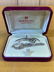 ♪MIKIMOTO パール silverアクセサリー2点 ミキモト ネックレス パール ブローチ ミキモトシルバー