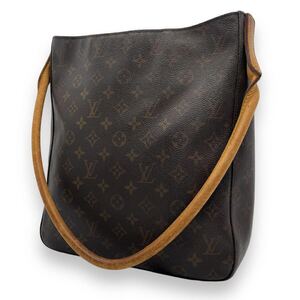 1円【定価13万】ルイヴィトン ショルダーバッグ ワンショルダー ルーピングGM モノグラム M51145 PVC ブラウン LOUIS VUITTON