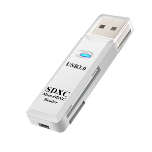 【次の出荷日は 9/7】☆彡 USB 3.0カードリーダー マイクロSD TFカード：ホワイト ☆彡 高速マルチカードライターアダプター あ