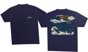 海上自衛隊　潜水艦　浮世絵　ドライＴシャツ　ネイビー　サイズ３Ｌ