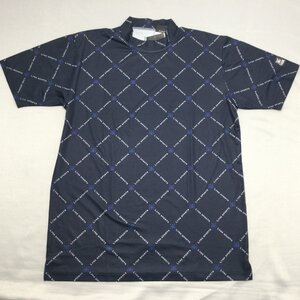 【送料無料】【新品】Lynx メンズ半袖Tシャツ（ストレッチ素材 ハイネック 吸汗速乾 UVカット）　 3L 　　ネイビー★32205