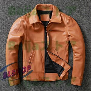 レザージャケット カウハイド 本革 革ジャン 牛革 メンズファッション アメカジ バイクレザー ろうけつ S～5XL